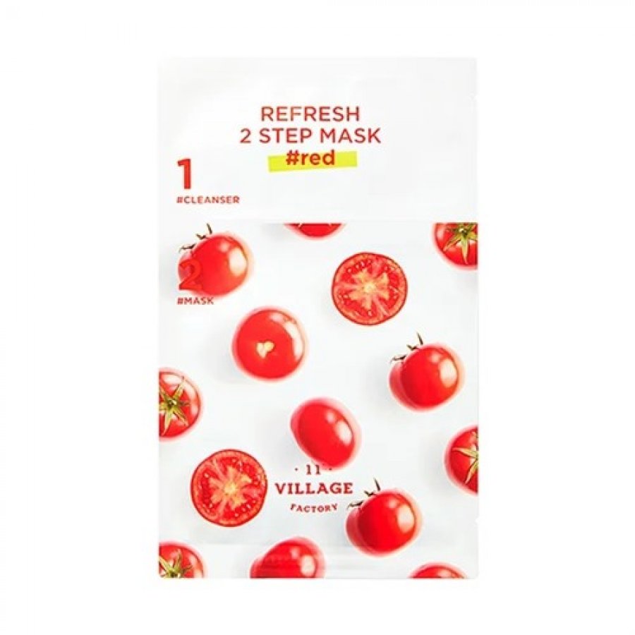 Осветляющая двухшаговая маска для лица Village 11 Factory Refresh 2-step Mask Red