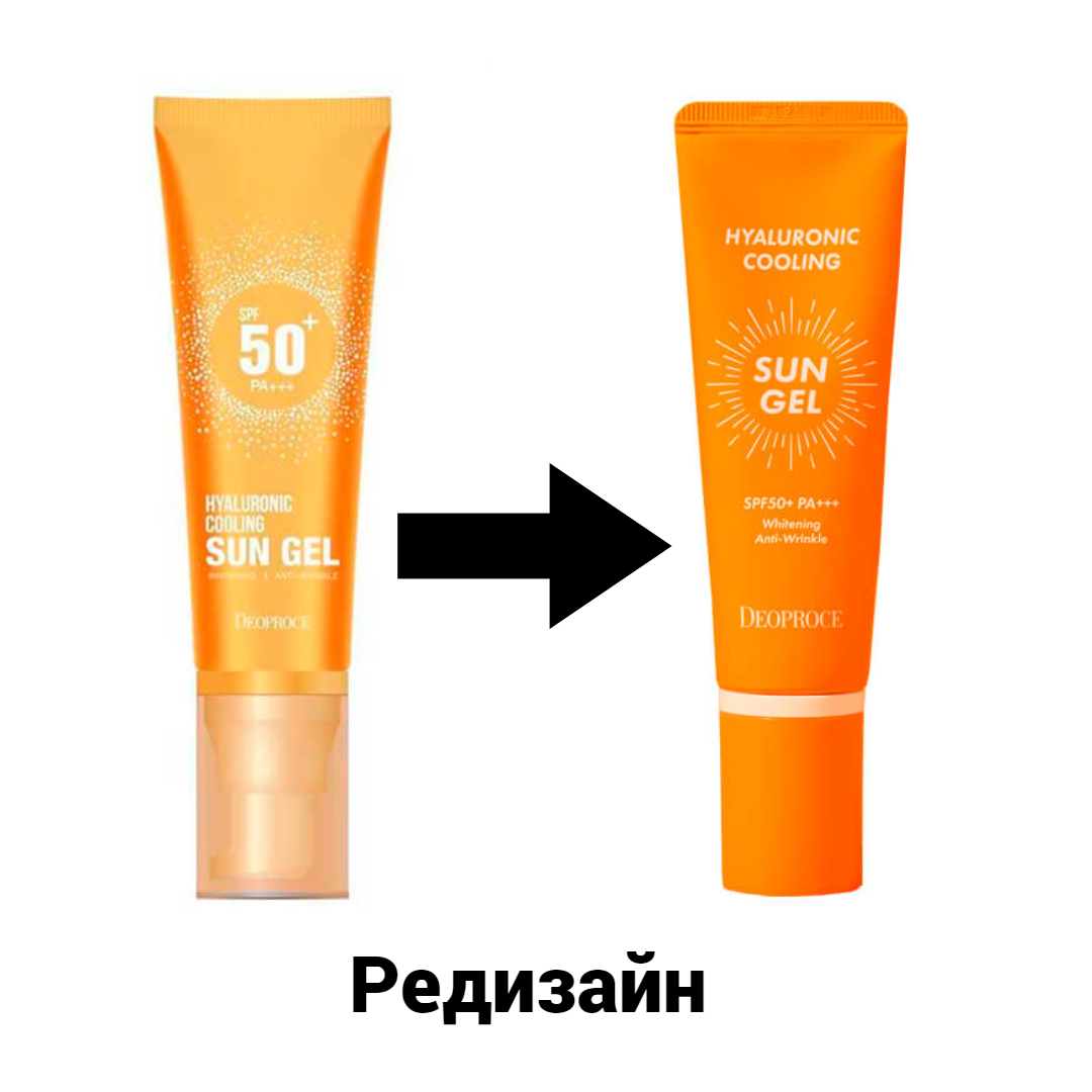 Легкий солнцезащитный гель с гиалуроновой кислотой Deoproce Hyaluronic Cooling Sun Gel SPF50+/PA+++