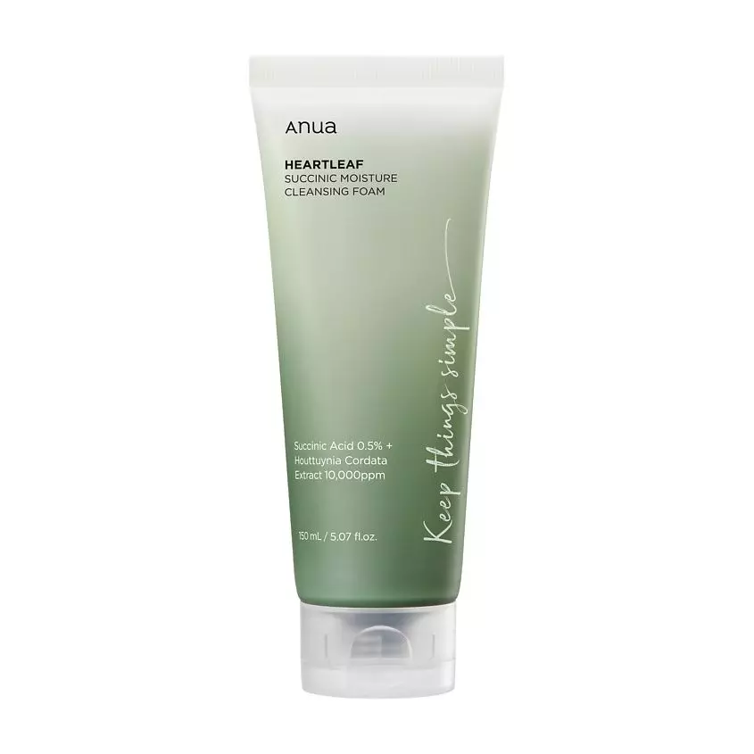 Гель-пенка для очищения с янтарной кислотой Anua Heartleaf Succinic Moisture Cleansing Foam